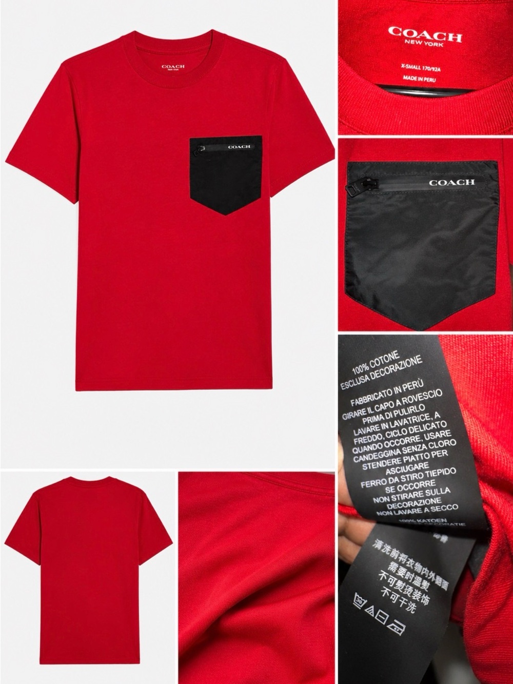 Coach Red Logo Crewneck T-Shirt